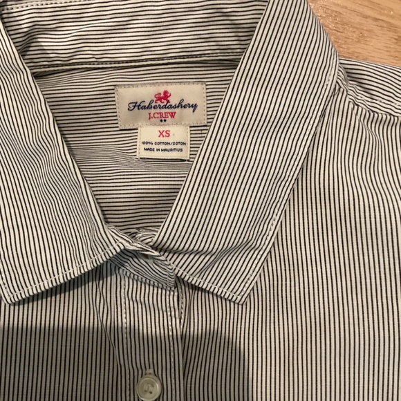 J Crew Factory Black White Striped Button Down Shirt Size XS - Picture 4 of 5